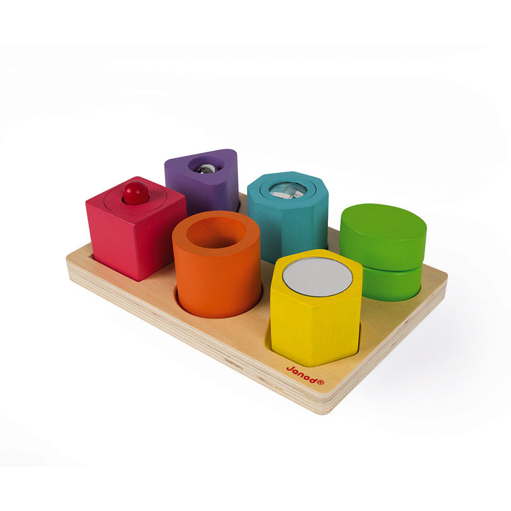 Puzzle con 6 figuras sensoriales I wood