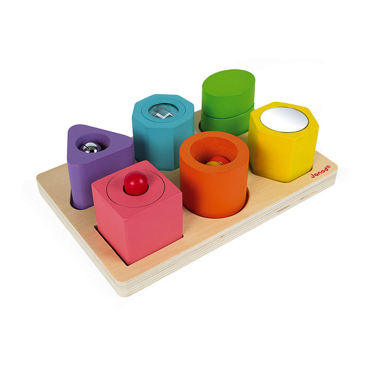 Puzzle con 6 figuras sensoriales I wood