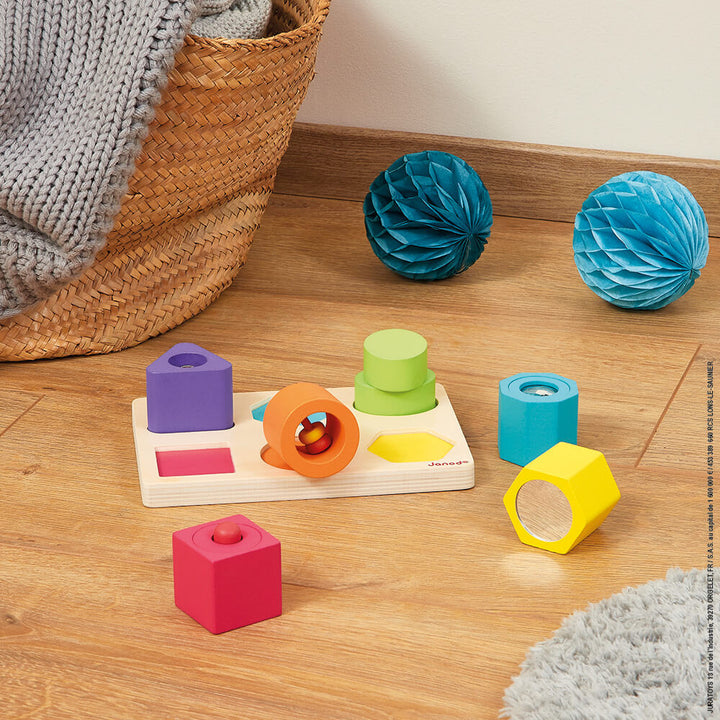 Puzzle con 6 figuras sensoriales I wood