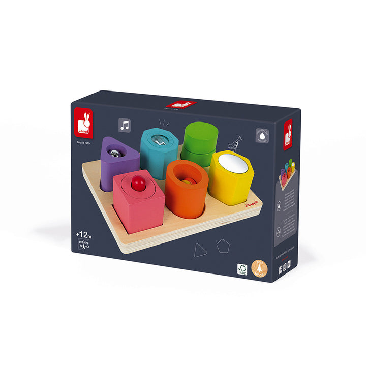 Puzzle con 6 figuras sensoriales I wood