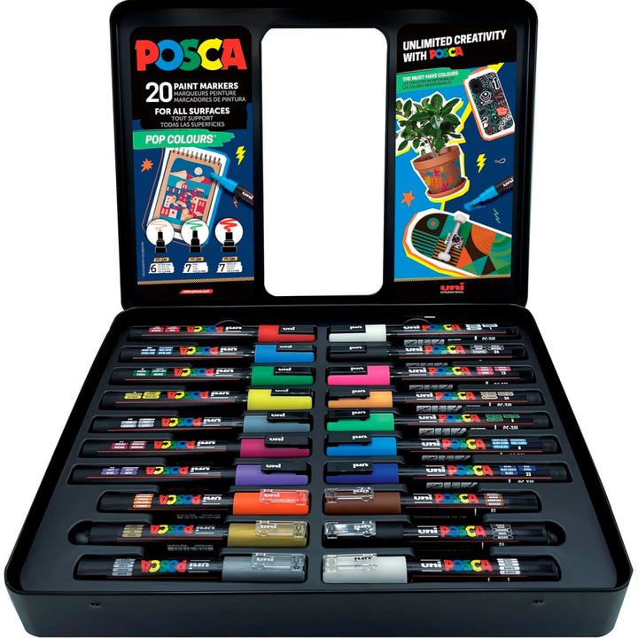 Maleta Posca metálica 20P Groovy pop colours