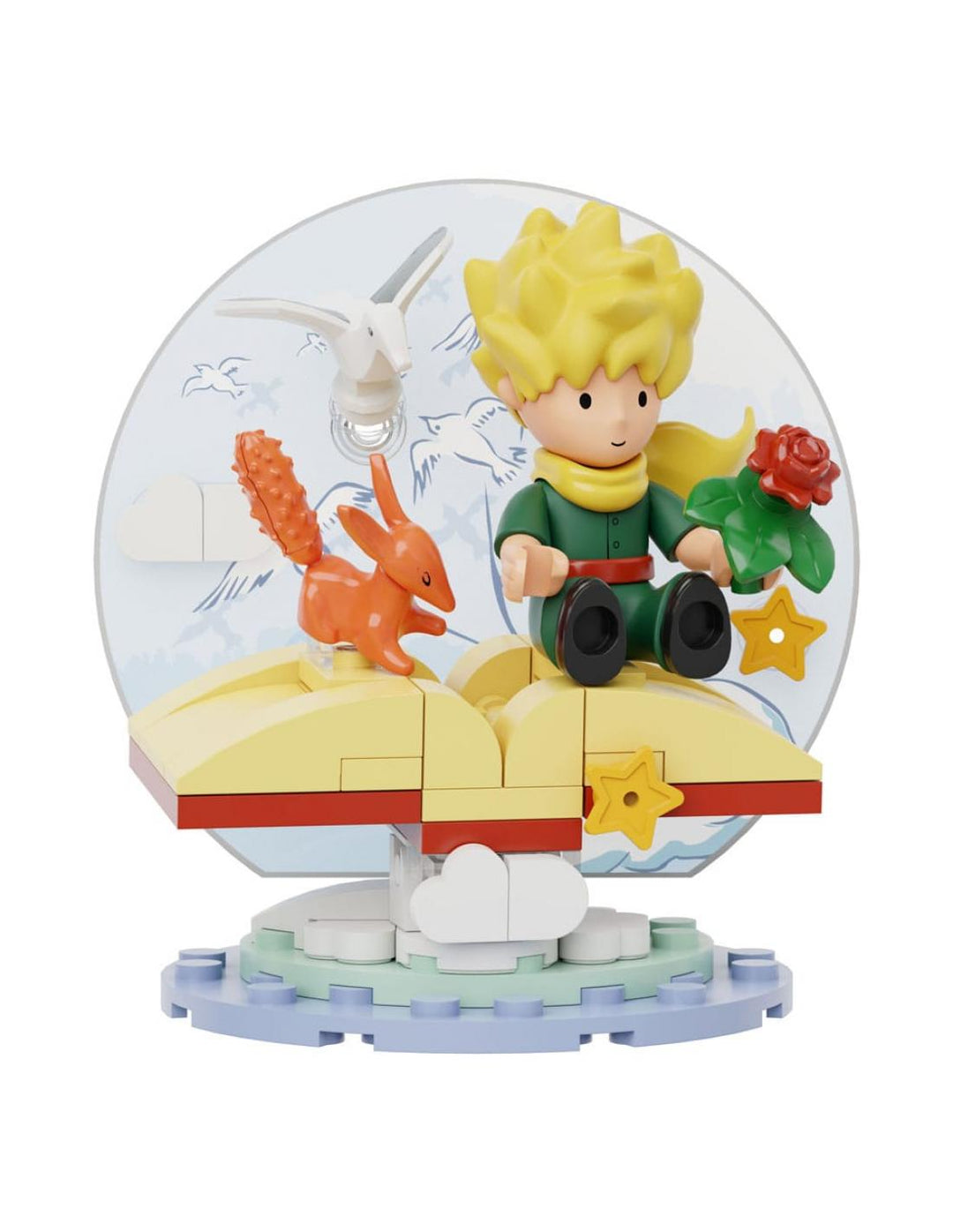 Maqueta de construcción : El Principito sentado en un libro