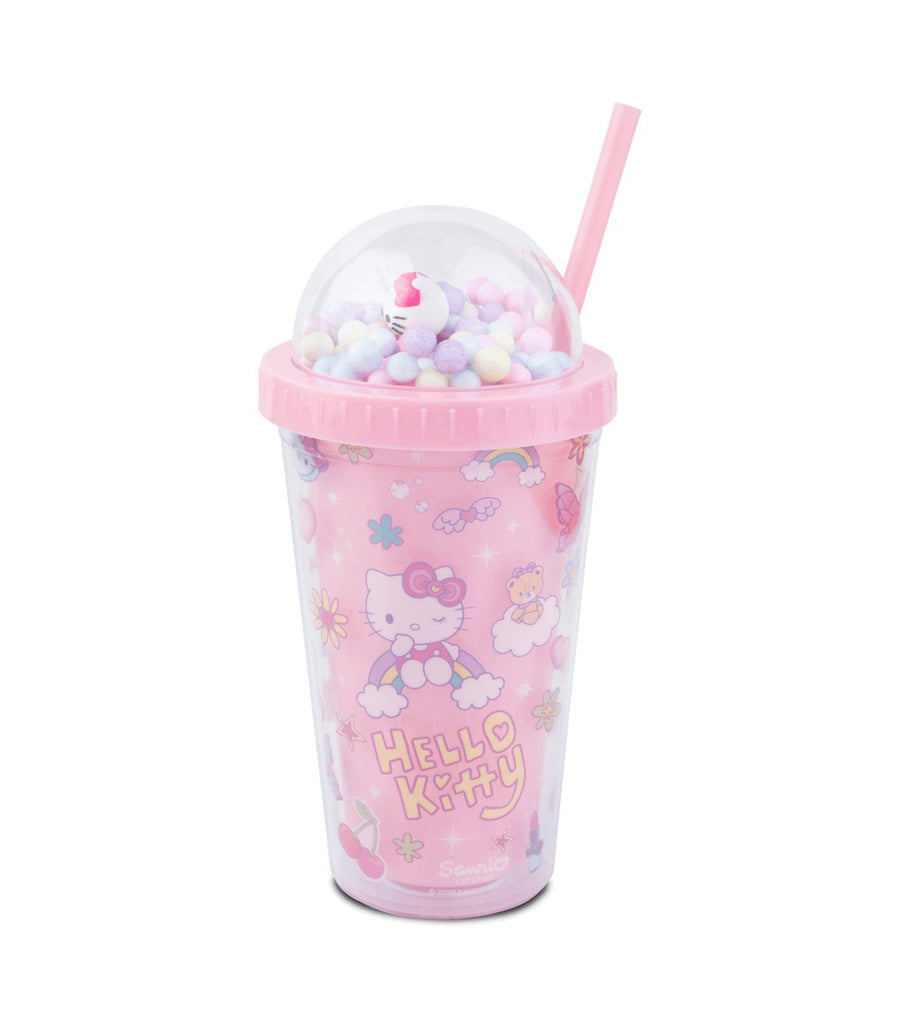 Vaso 450 ml con pajita Hello Kitty - Pink
