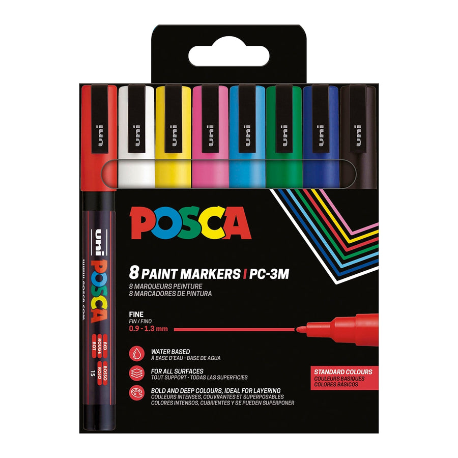 Posca PC-3M 8P Set colores básicos