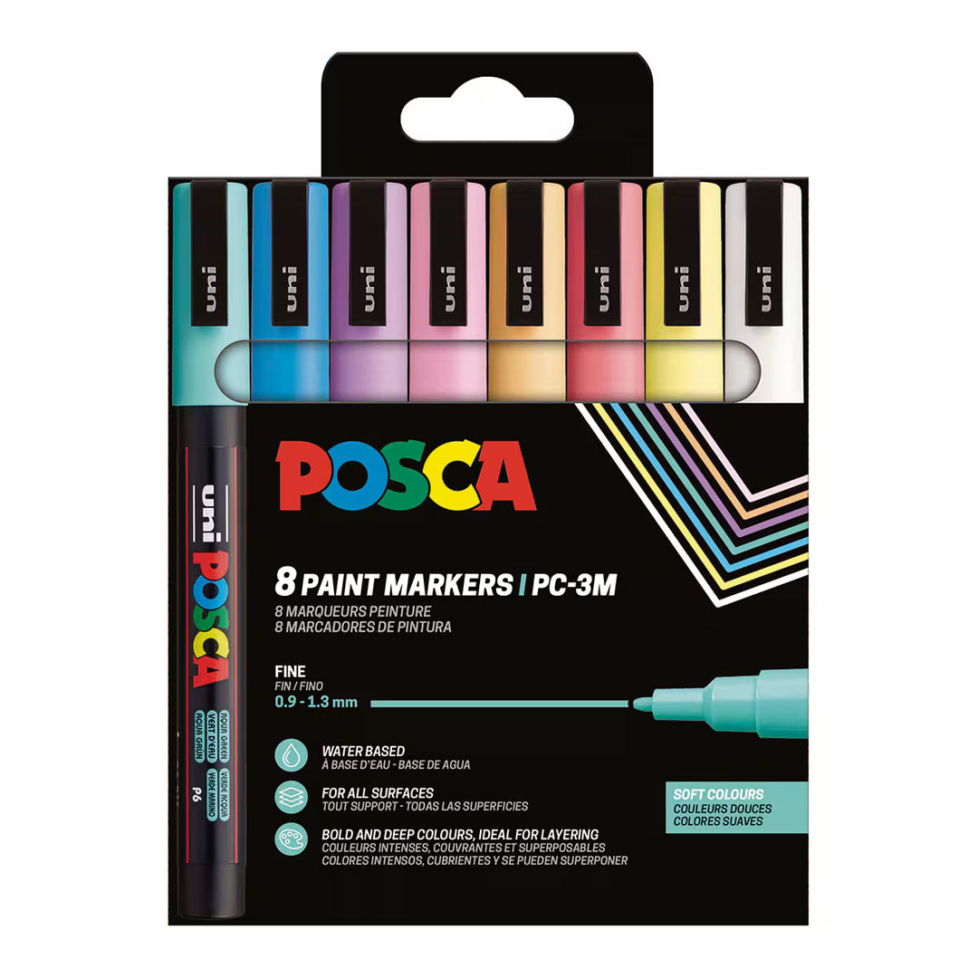 Posca PC-3M 8P Set colores suaves