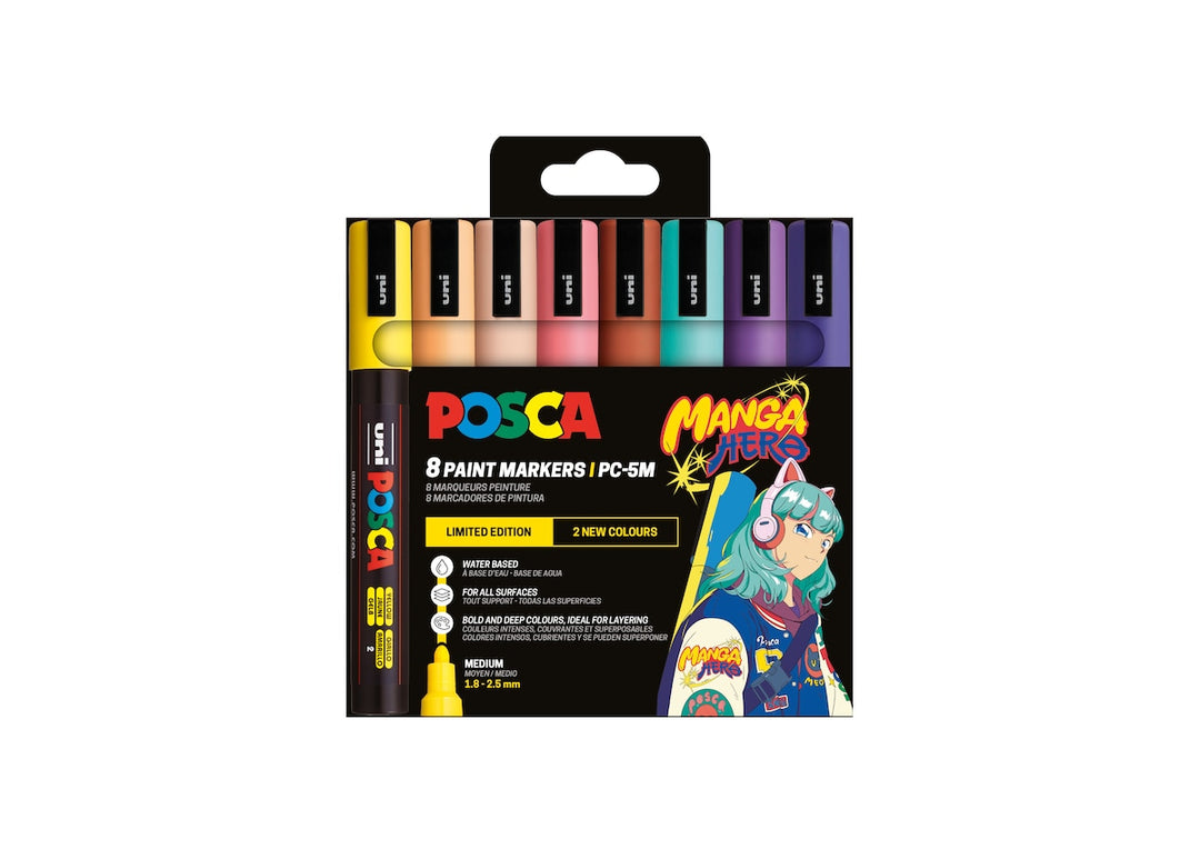 Posca PC-5M 8P Set Manga Hero