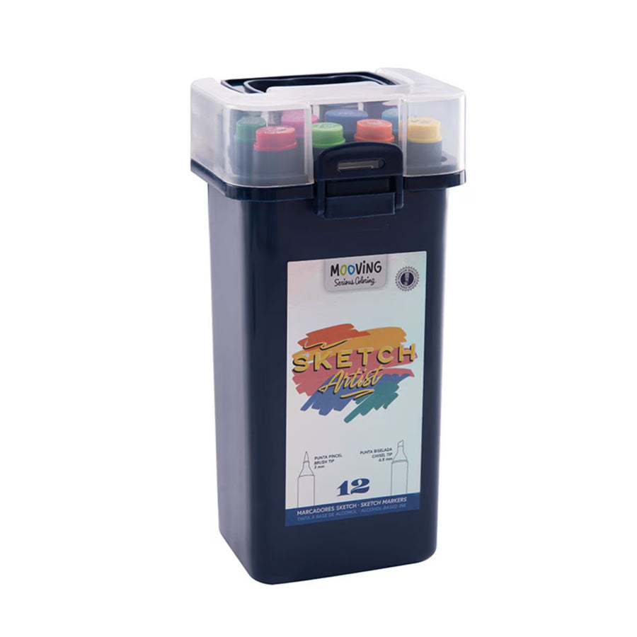 Caja 12 marcadores sketch doble punta