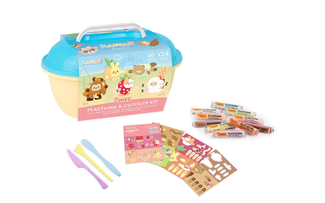 Cofre Kawaii plastilina + recortables