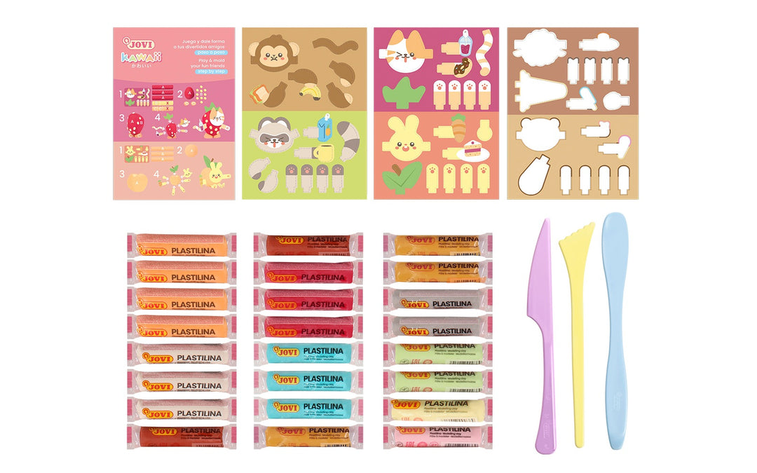 Cofre Kawaii plastilina + recortables
