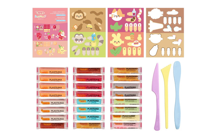 Cofre Kawaii plastilina + recortables